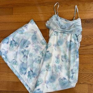 SHEIN Blue and White Floral Dress